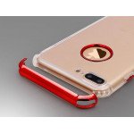 Wholesale iPhone 8 / 7 Metallic Electroplate Style Clear Case (Red)